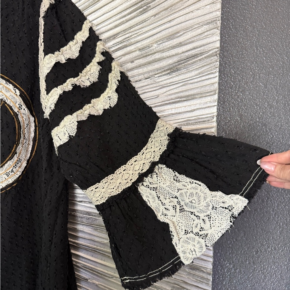 POL Black Duster with Cream Lace Patchwork - Picture 3 of 3